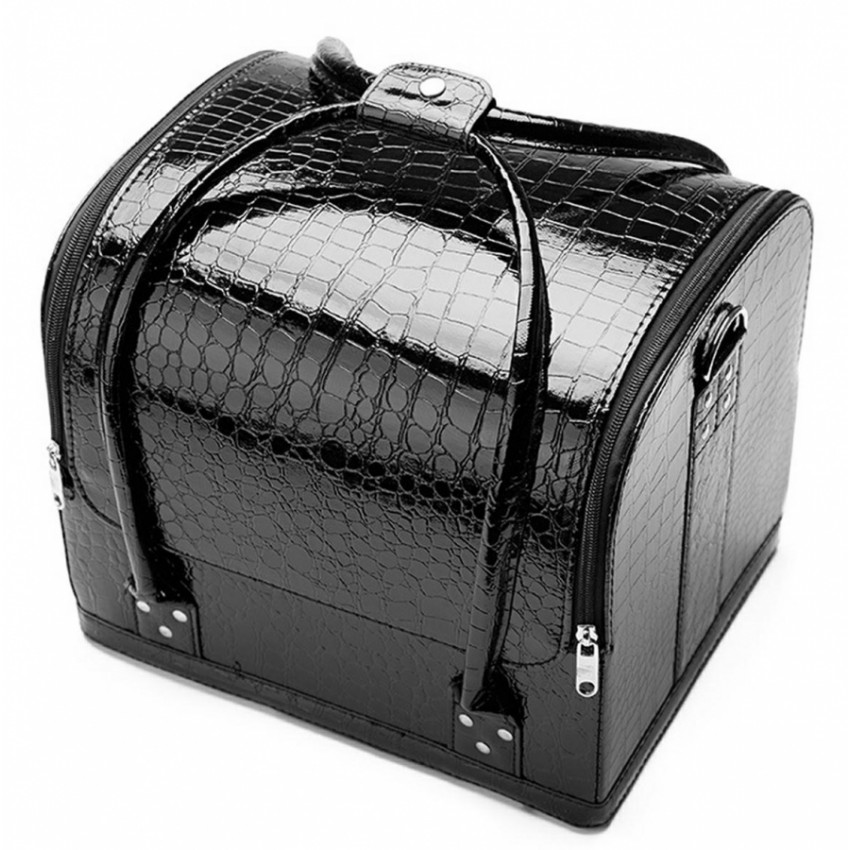 Lesklý kozmetický kufrík CA18A – černý design